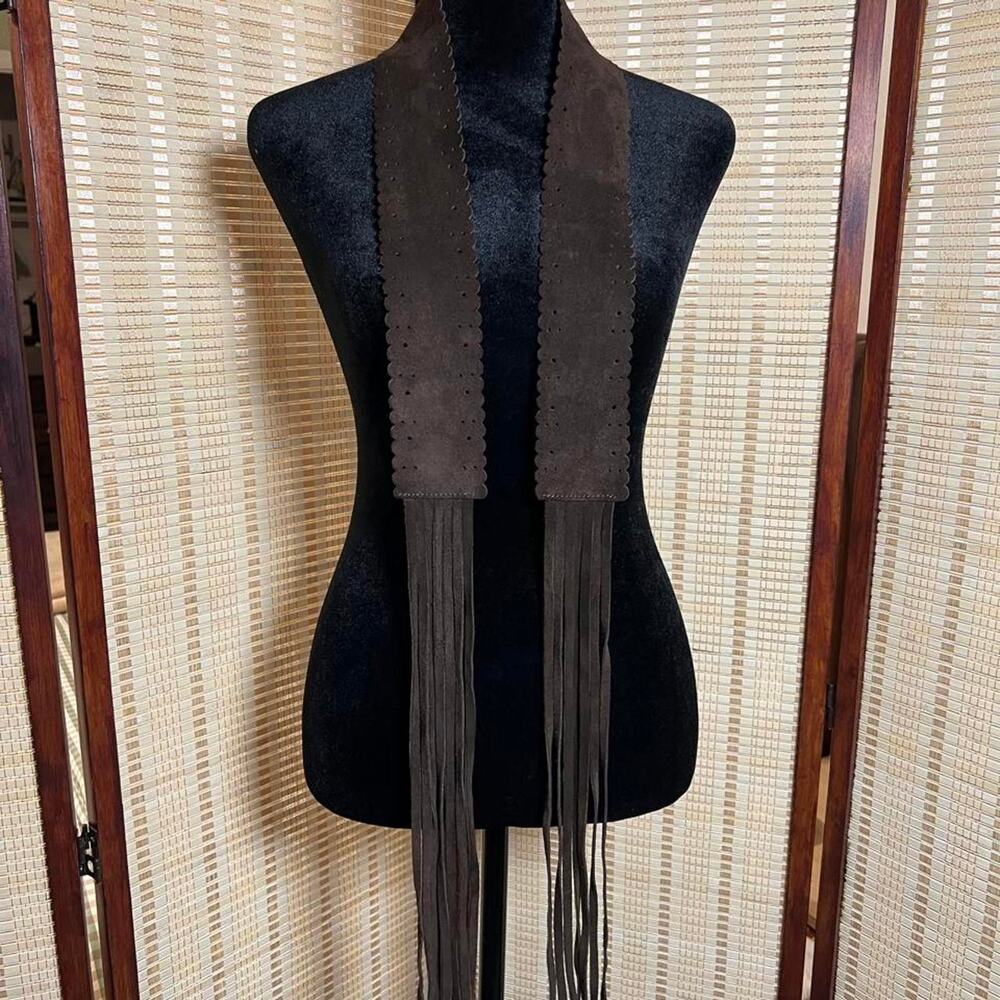Vintage Boho Suede Fringe Belt/Scarf